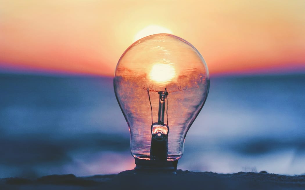 lightbulb and sunset