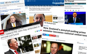 Ponytail composition. Newspaper articles around the world