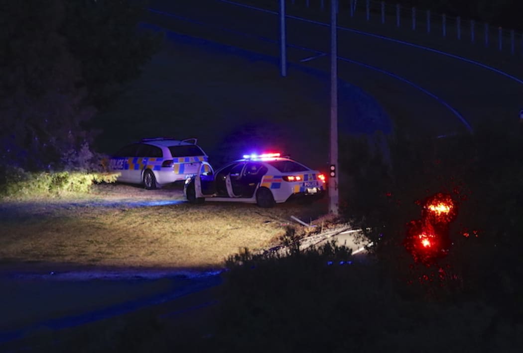 Police on the scene of the Tauranga incident.