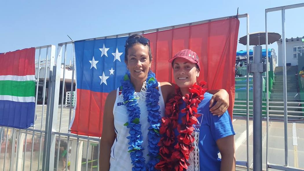 Sister Bridget (right) supporting Anne at the 2016 Rio Olympics