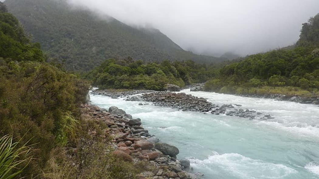 Wilkinson River - confluence with Whitcombe River, New Zealand.
