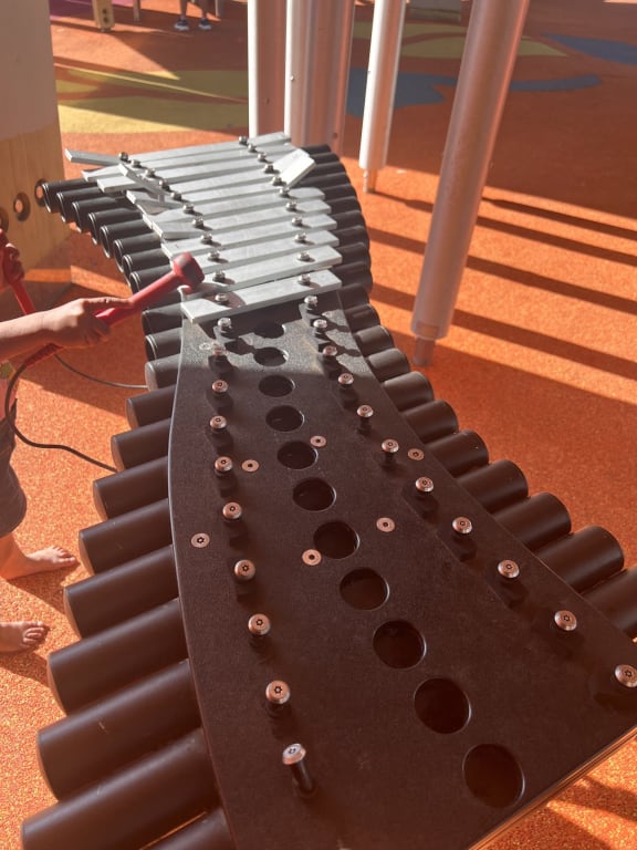No longer in tune: The xylophone had its keys removed and stolen and has been temporarily taken down until a more durable replacement is sourced. Photo / LDR Mary Afemata
