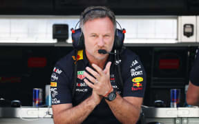 MONTREAL, QUEBEC - JUNE 14: Christian Horner, Team Principal of Oracle Red Bull Racing looks on from the pit wall during qualifying ahead of the F1 Grand Prix of Canada at Circuit Gilles-Villeneuve on June 14, 2025 in Montreal, Quebec.   Mark Thompson/Getty Images/AFP (Photo by Mark Thompson / GETTY IMAGES NORTH AMERICA / Getty Images via AFP)
