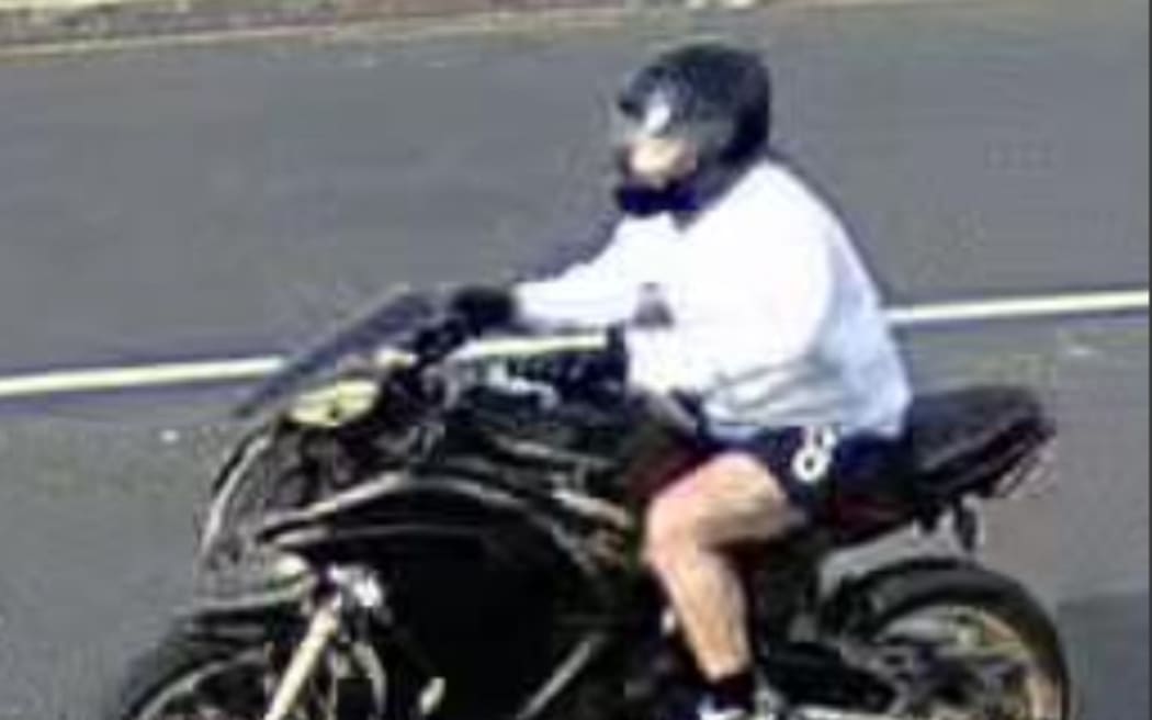 Motorcyclist involved in pedestrian crash.