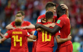 Belgium celebrate at the football World Cup.