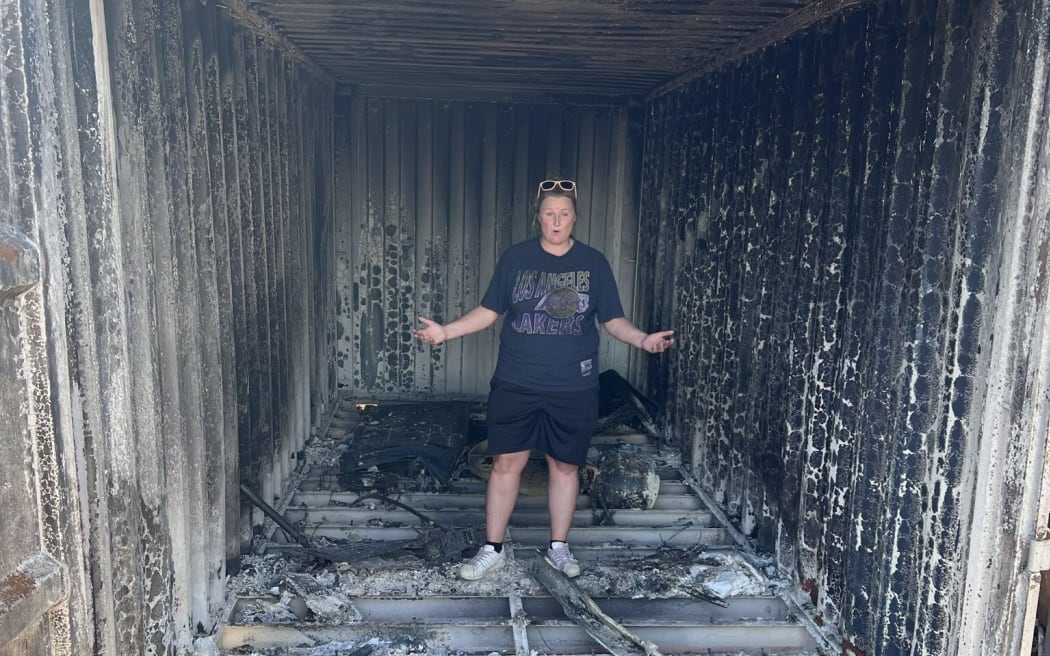 Anna Spark said she rushed to grab as many of her animals as she could and get out, but her container home was destroyed by the Port Hills fire.