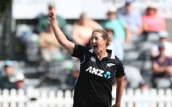Sophie Devine of New Zealand appeals