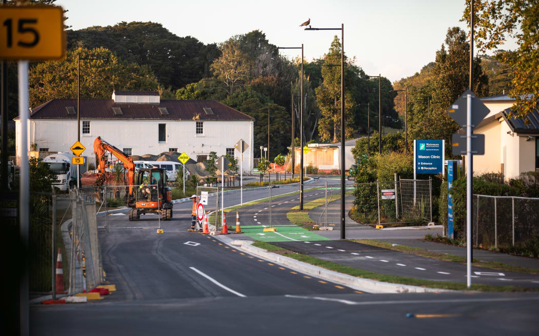 Construction underway just across the road from the Mason Clinic  in Auckland.