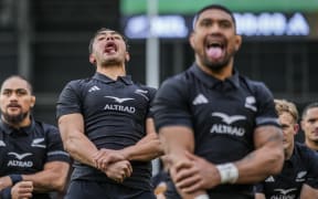 The All Blacks perform the haka.