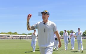Brydon Carse of England walks off with6 for 42  on the fourth day of the first cricket test between New Zealand and England at Hagley Oval in Christchurch, New Zealand. Sunday, Dec. 1, 2024. © Copyright photo: John Davidson / www.photosport.nz