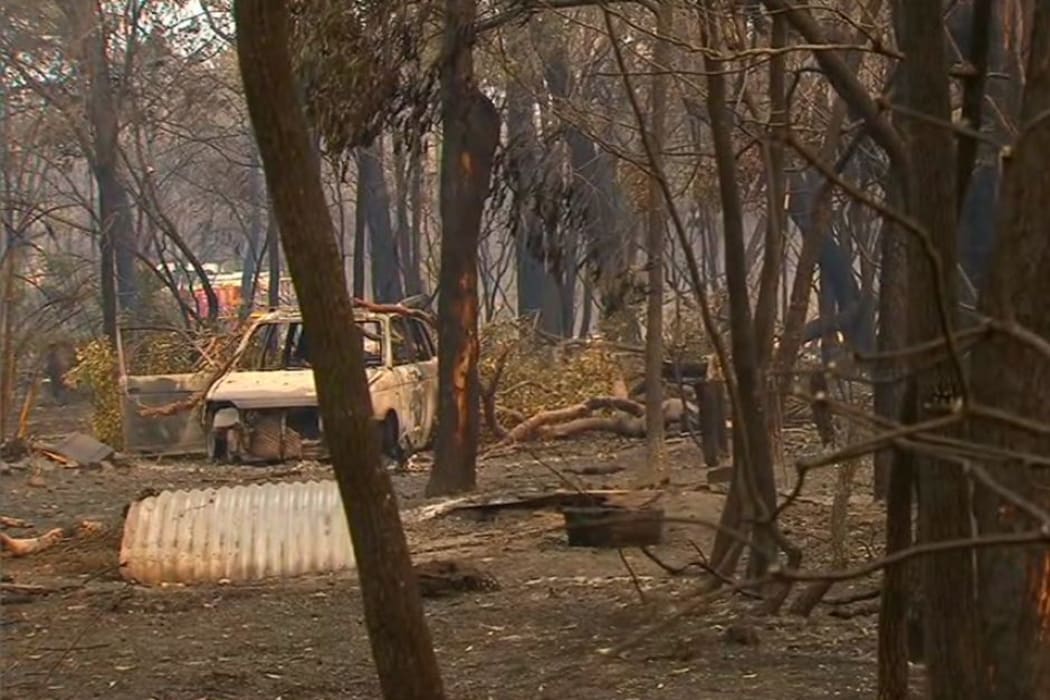 The aftermath of the bushfire near Deepwater.