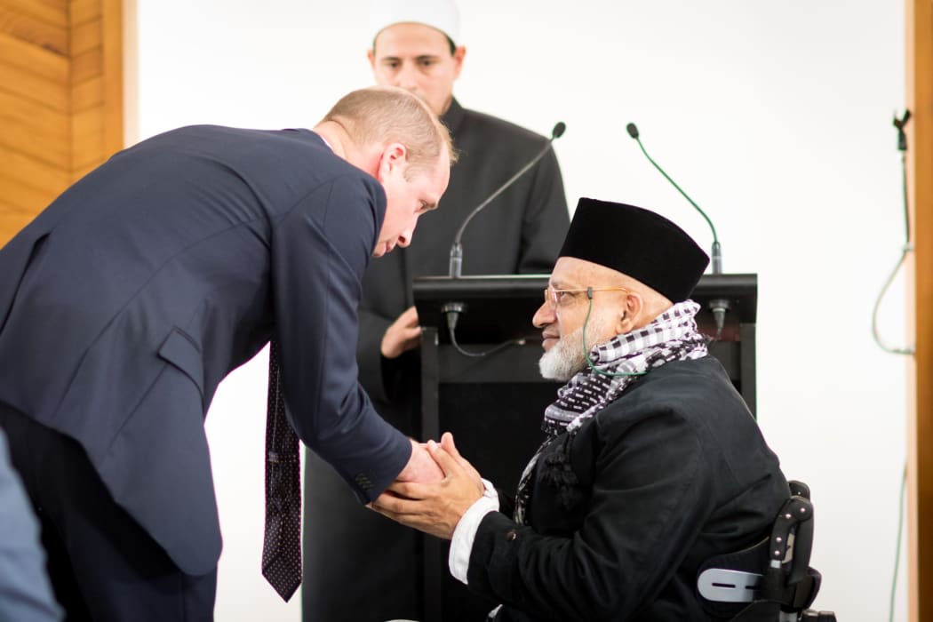 The Duke of Cambridge meets Farid Ahmad, who lost his wife in the Christchurch mosques terrorist attack.