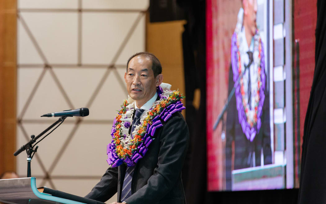 WHO’s Western Pacific Regional Director Dr Takeshi Kasai addressing Parliamentarians on the health impacts of a changing climate.