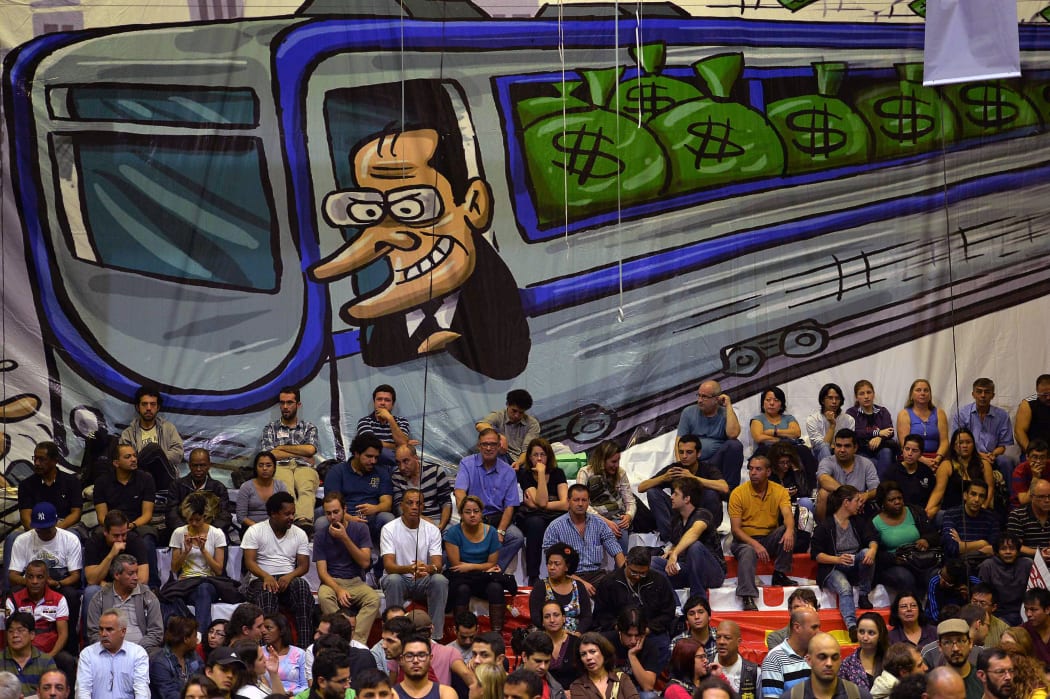 Metro workers at their union headquarters in Sao Paulo voted not to continue the strike.