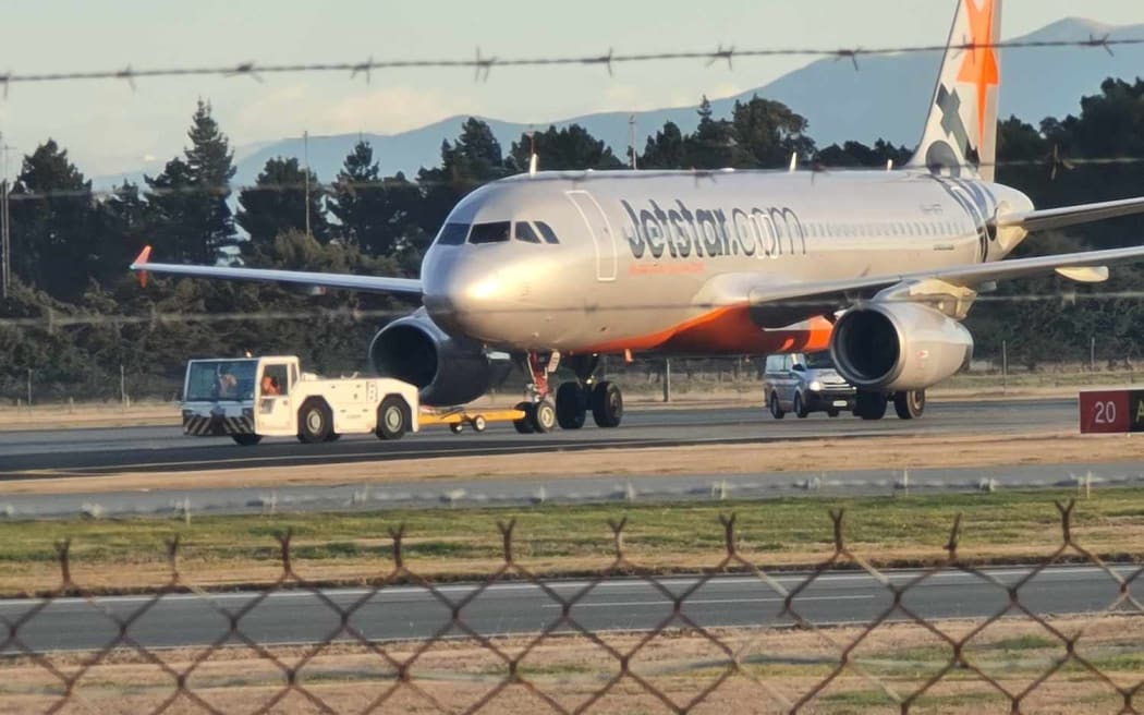 A Jetstar aircraft slid off the runway at Christchurch Airport on arrival on 31 May, 2024.