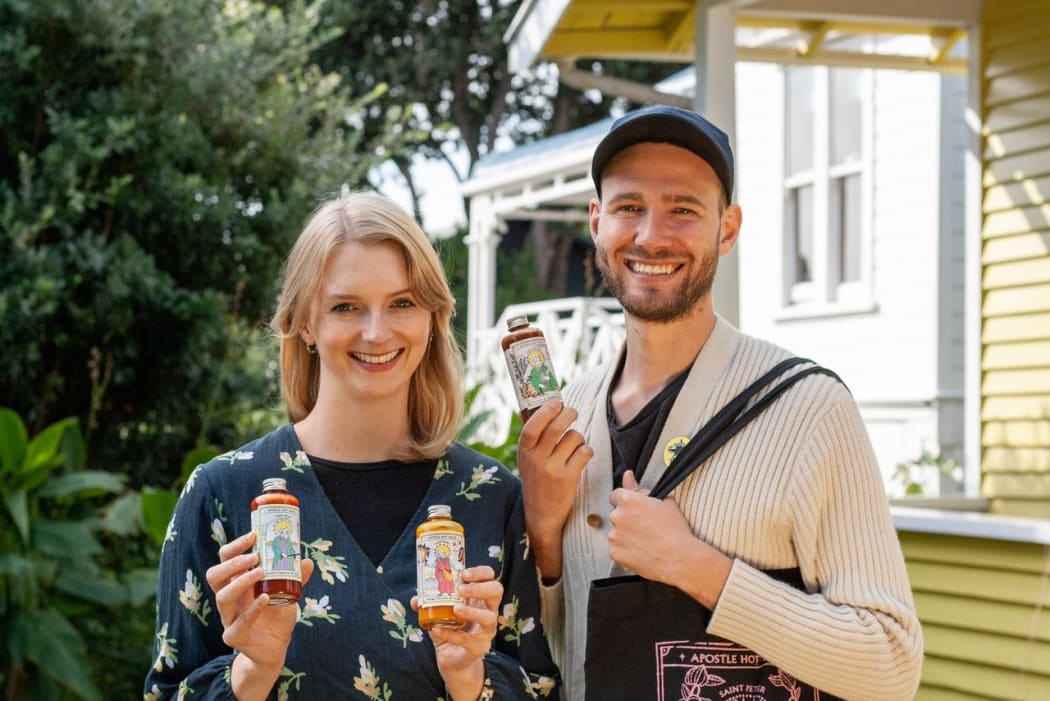 Lydia Harfield and Mat Watkins of Apostle Hot Sauce.