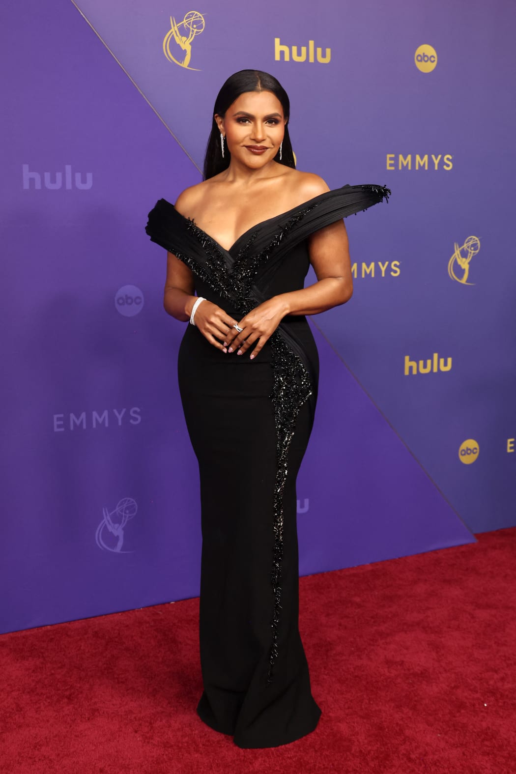 LOS ANGELES, CALIFORNIA - SEPTEMBER 15: Mindy Kaling attends the 76th Primetime Emmy Awards at Peacock Theater on September 15, 2024 in Los Angeles, California.   Amy Sussman/Getty Images/AFP (Photo by Amy Sussman / GETTY IMAGES NORTH AMERICA / Getty Images via AFP)