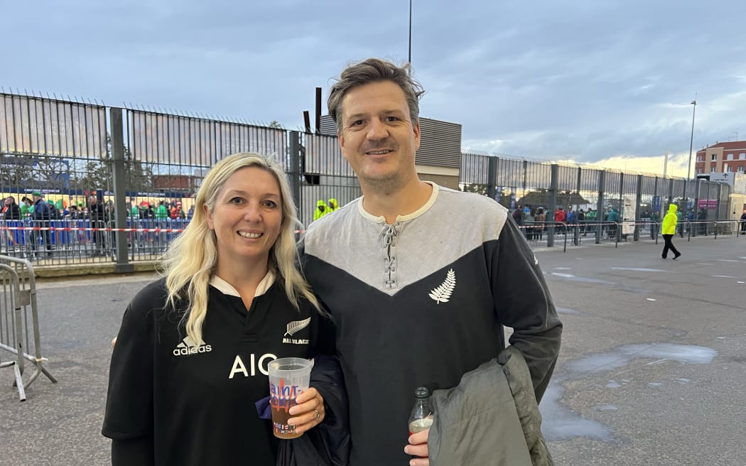 Rugby fans in Paris.