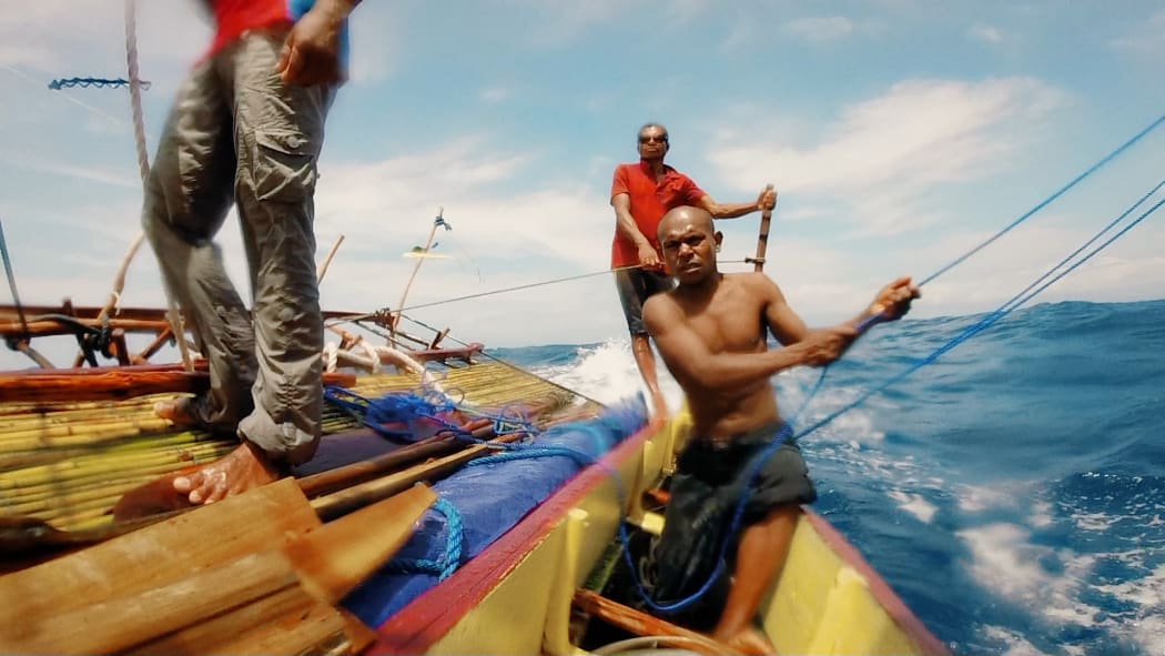 Movie still from the documentary film Sailau, featuring in the 2023 DocEdge Film Festival.