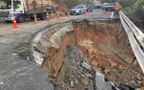 Underslip at State Highway 25 between Hikuai and Opoutere.