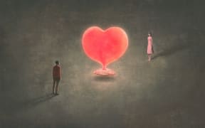 Love heart, illustration.