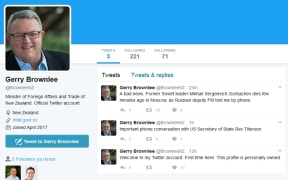 The hoax Gerry Brownlee account set up by Tomasso De Benedetti with the fake news about Mikhail Gorbachev.