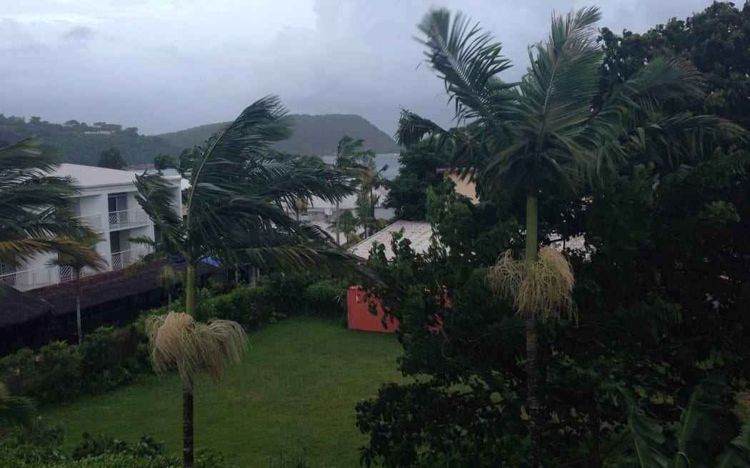 Grey clouds as Cyclone Pam approaches Vanuatu