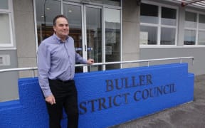 Mayor Garry Howard outside the Buller District Council office in Westport.