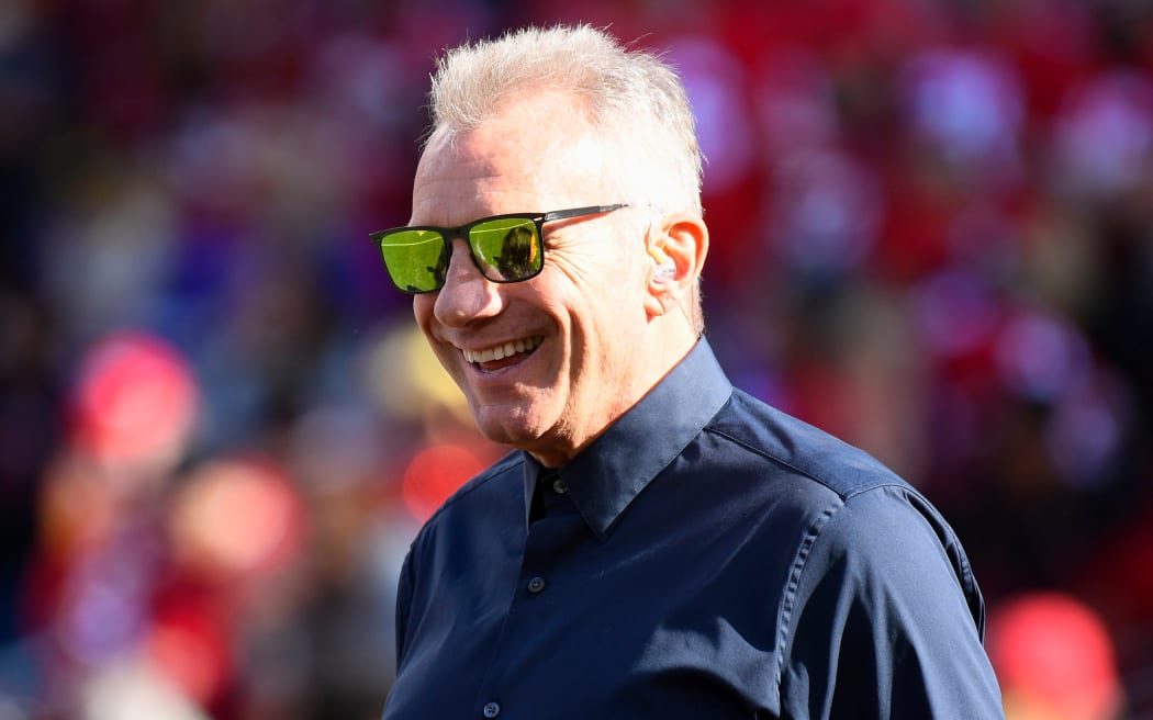 SANTA CLARA, CA - JANUARY 11: Former 49ers quarterback Joe Montana looks on during the NFC Divisional Playoff game between the Minnesota Vikings and the San Francisco 49ers on January 11, 2020, at Levi's Stadium in Santa Clara, CA. (Photo by Brian Rothmuller/Icon Sportswire)