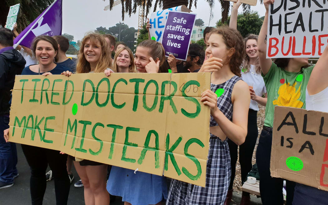 Junior doctors strike in Wellington.