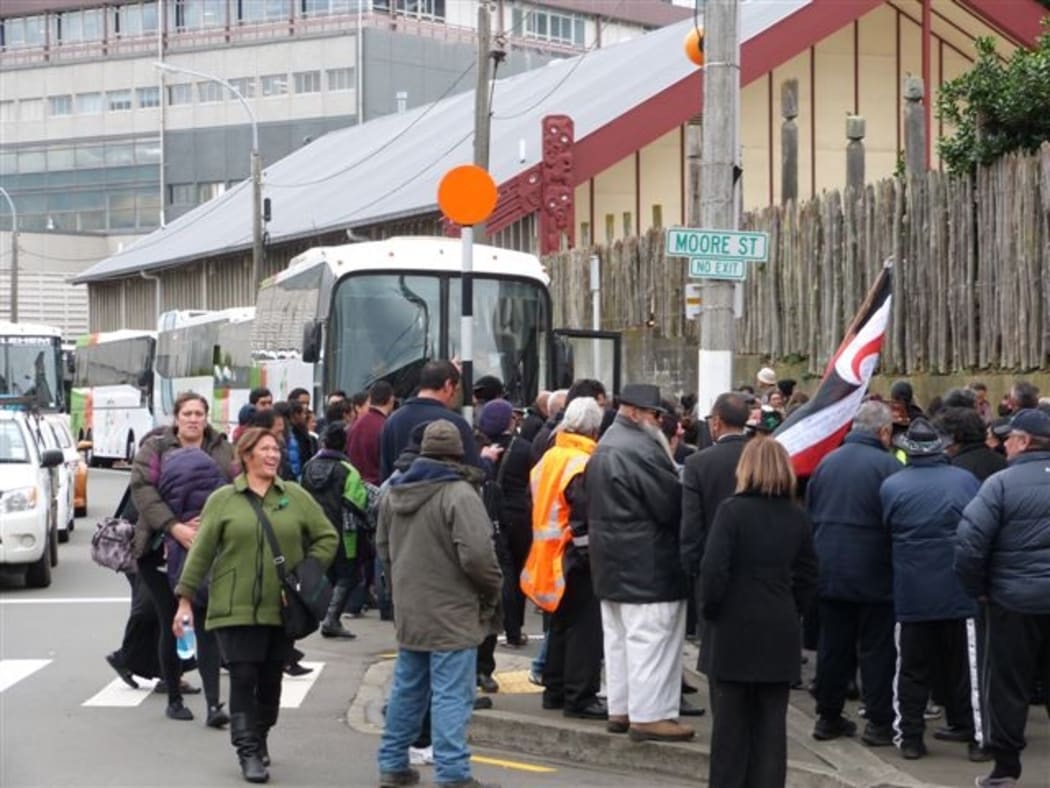 Hundreds of people from Tuhoe arrived in Wellington on Tuesday for the signing.