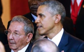 Cuban President Raul Castro and US President Barack Obama at the 7th Americas Summit in Panama City.