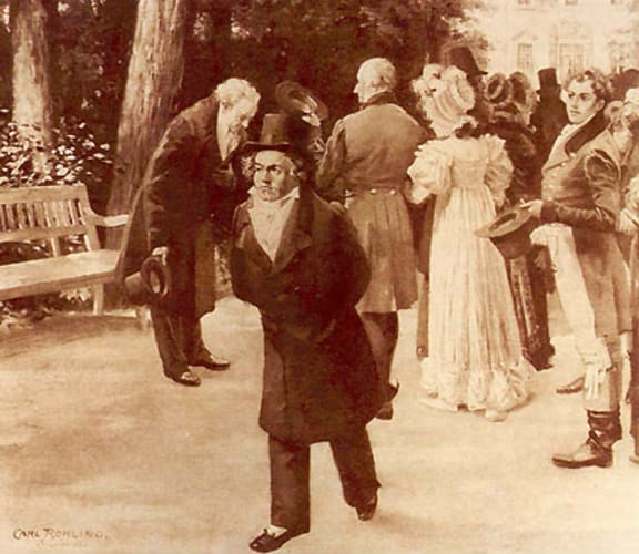 The Incident at Teplitz; Beethoven and Goethe meeting the Imperial family, July 1812