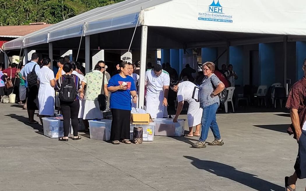 The Samoa government's two-day national lockdown Covid-19 vaccination programme begins.