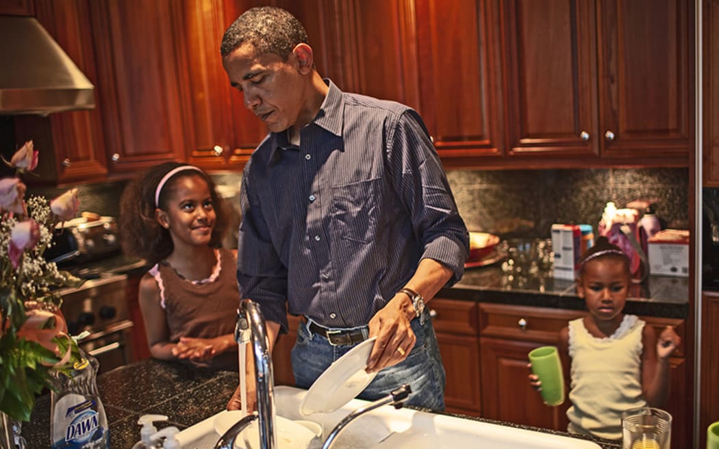 Barack Obama and his daughters
