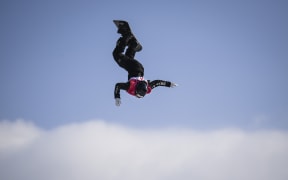 New Zealand's Zoi Sadowski Synnott competes during the final of the women's snowboard big air event.