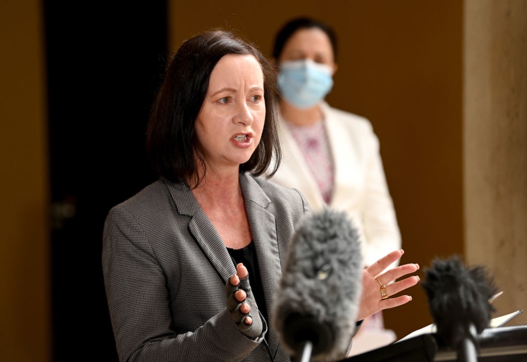 Queensland Minister for Health Yvette D'Ath speaks at Parliament House