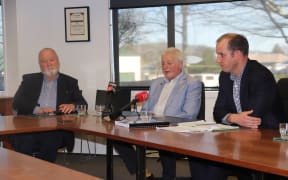 Hawke's Bay Regional Council chair Rex Graham, and Wairoa Mayor Craig Little and Dan Bonifant from Morrison Low.