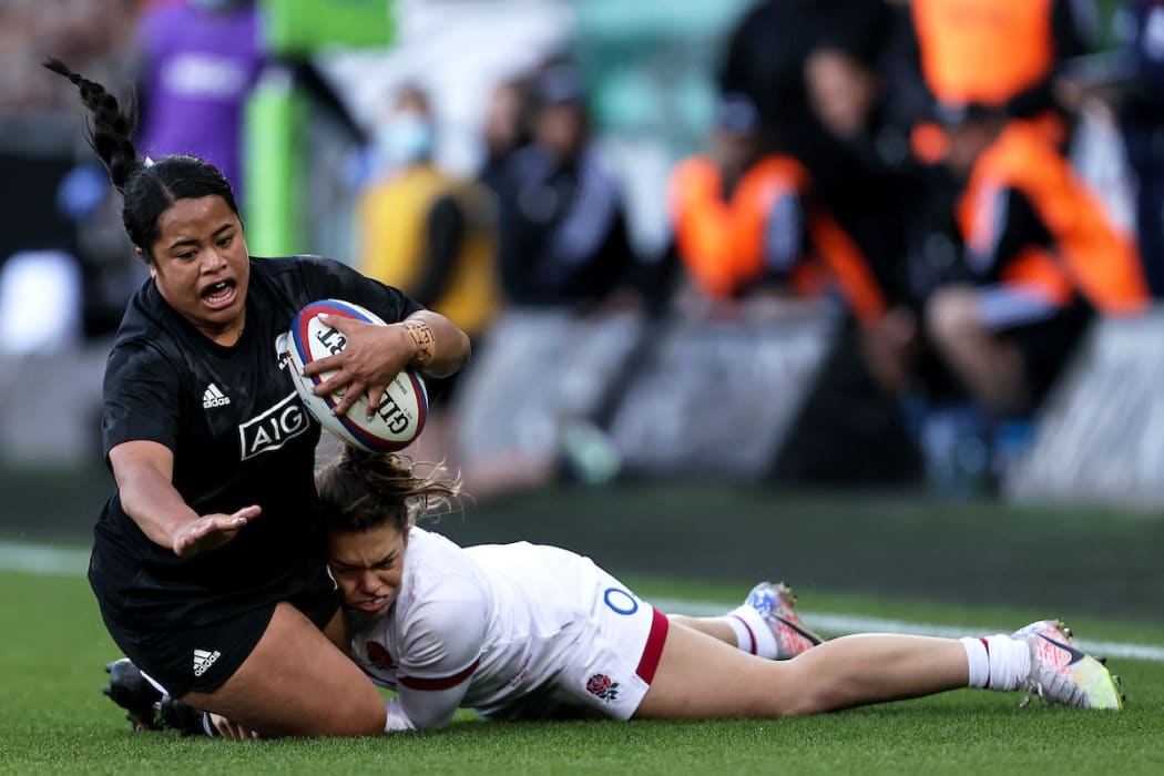 Women's Autumn International, Franklin's Gardens, Northampton, England 7/11/2021
England vs New Zealand
New Zealand's Ayesha Leti-I'iga is tackled by Helena Rowland of England
Mandatory Credit Â©INPHO/Laszlo Geczo