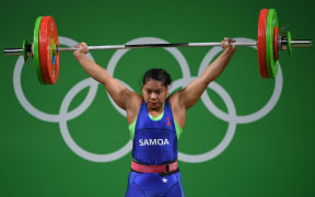 Samoa's Mary Opeloge at the Rio Olympics.