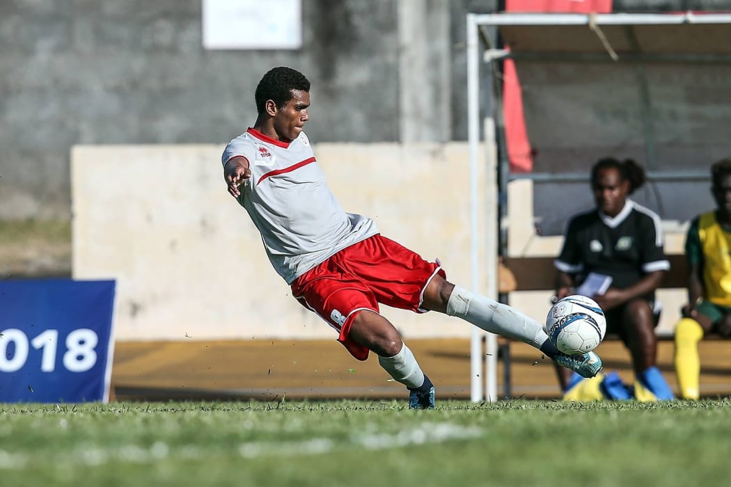 New Caledonia captain Cyril Drawilo scored twice from the penalty spot.
