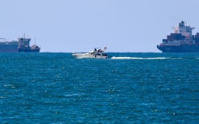 A boat from the Global Sumud Flotilla intercepted by Israeli forces in the Mediterranean sea off the Gaza Strip waters, is escorted towards the southern port of Ashdod on 2 October, 2025.