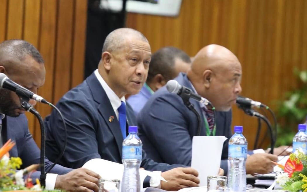 Ian Ling-Stuckey announcing the K28 billion budget.