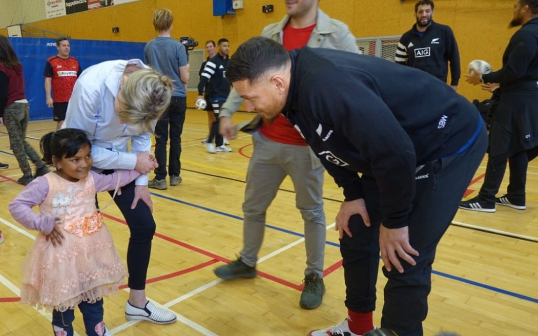 Sonny Bill Williams visits Muslim children from the Canterbury Resilience Foundation