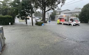 Flooding in Ponsonby, Auckland after heavy rain