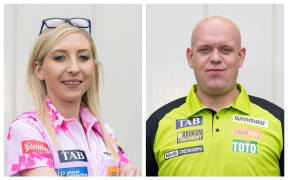 Darts players Fallon Sherrock and Michael van Gerwen