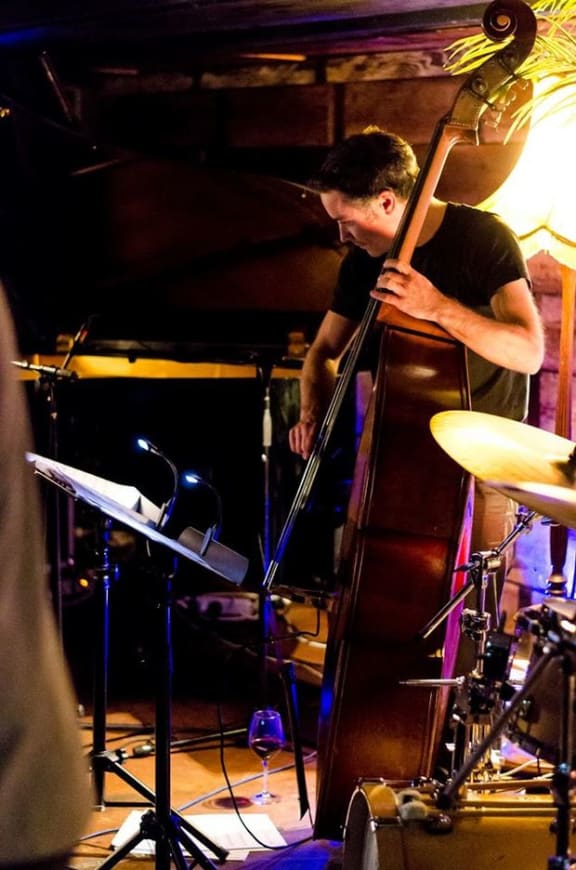 Nick Tipping and his bass