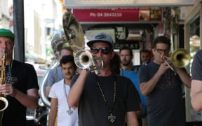 Richter City Rebels second line down Cuba Street