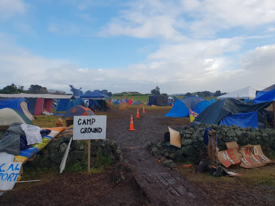 The camp ground at Ihumātao.