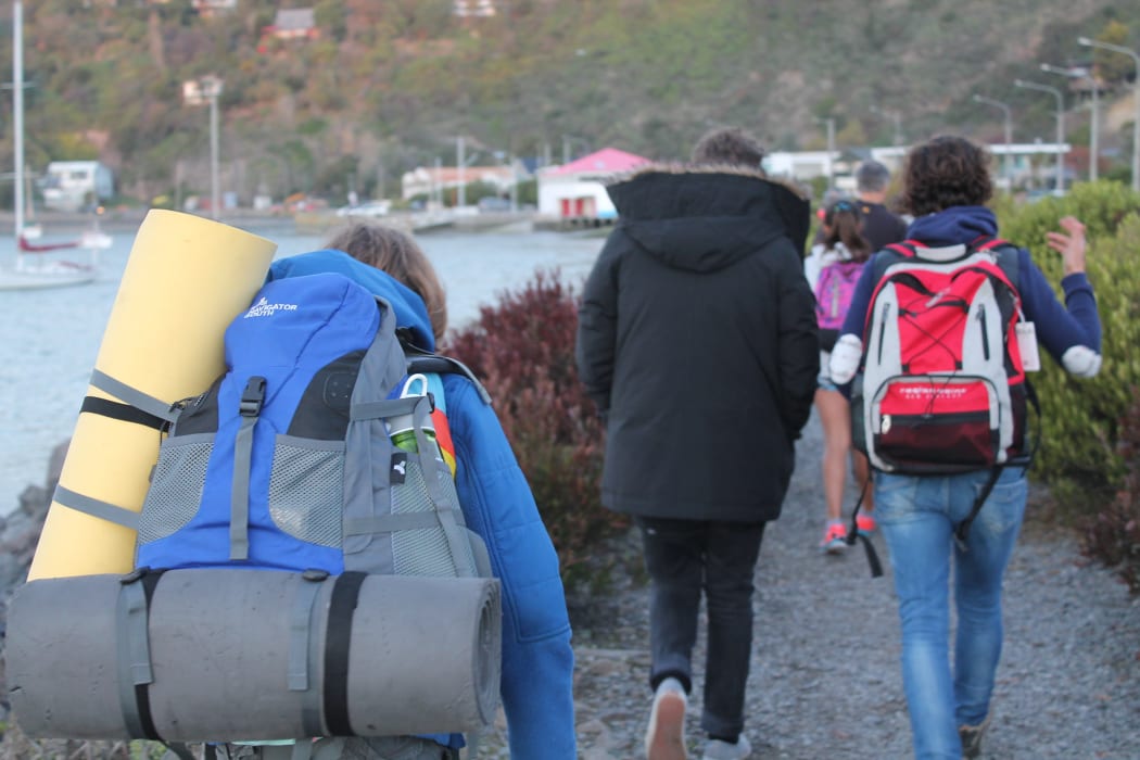 A photo of part of the challenge for pupils was carrying all their own gear on their backs